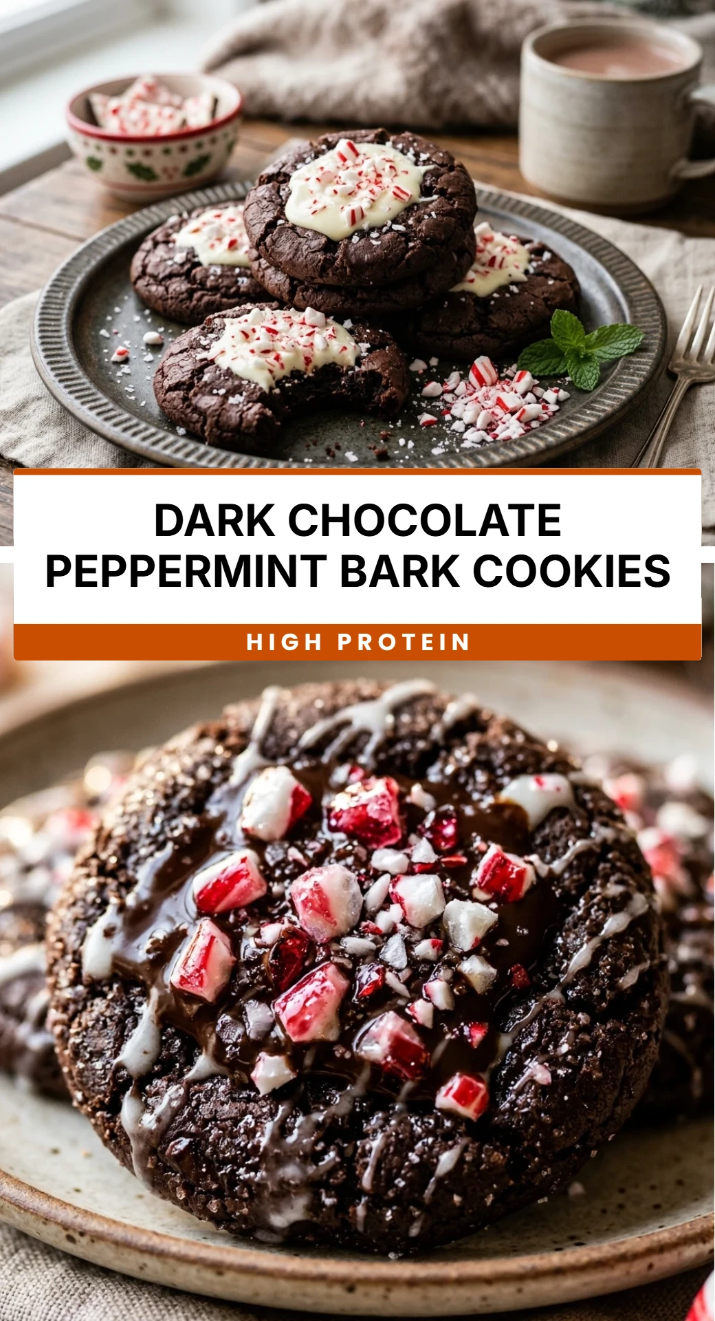 Dark Chocolate Peppermint Bark Cookies