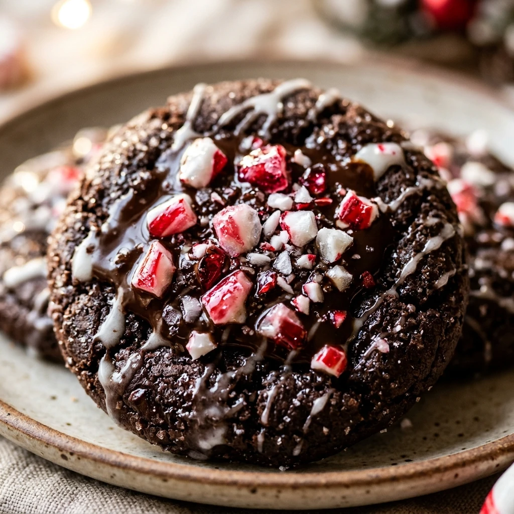 Dark Chocolate Peppermint Bark Cookies