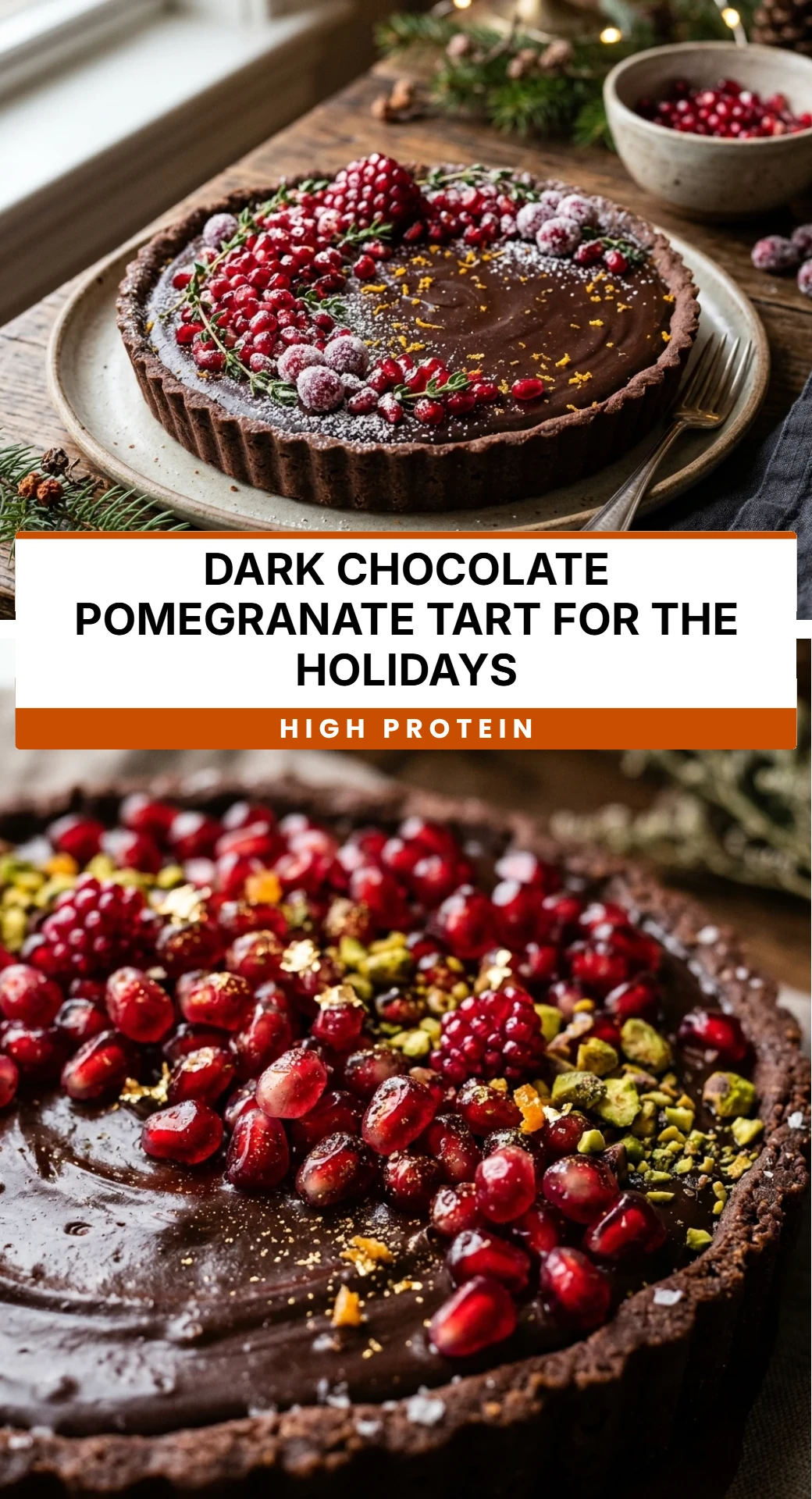 Dark Chocolate Pomegranate Tart for the Holidays