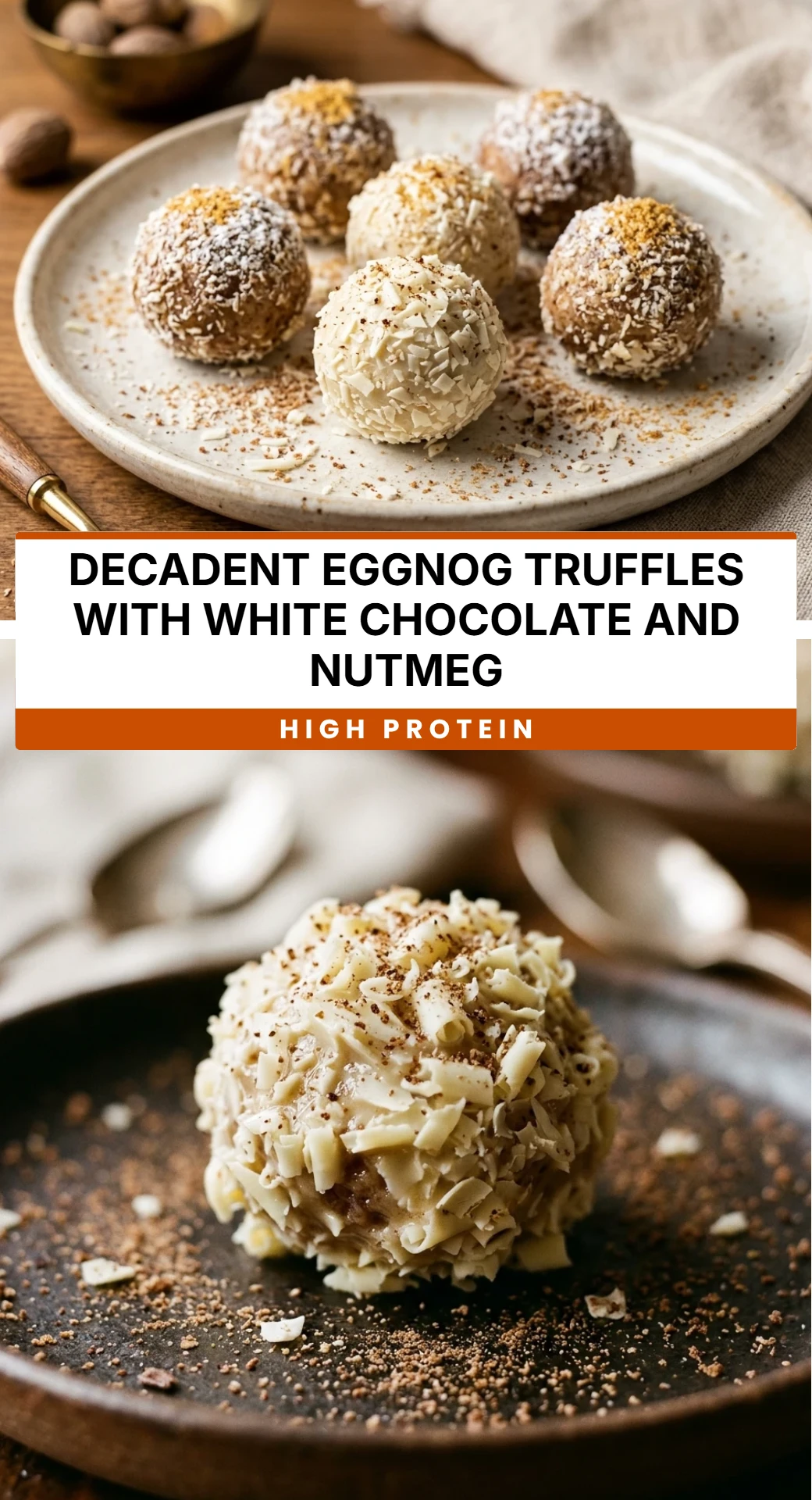 Decadent Eggnog Truffles with White Chocolate and Nutmeg