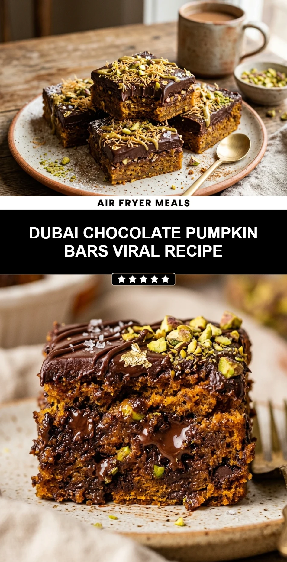 Dubai Chocolate Pumpkin Bars Viral Recipe