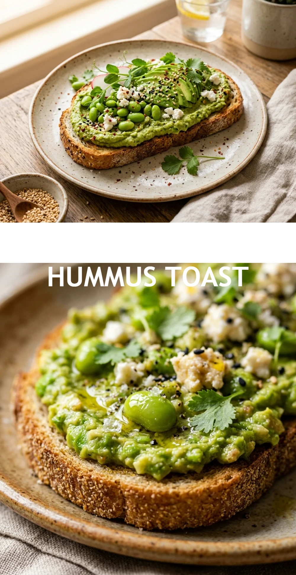 Edamame Avocado Hummus Toast