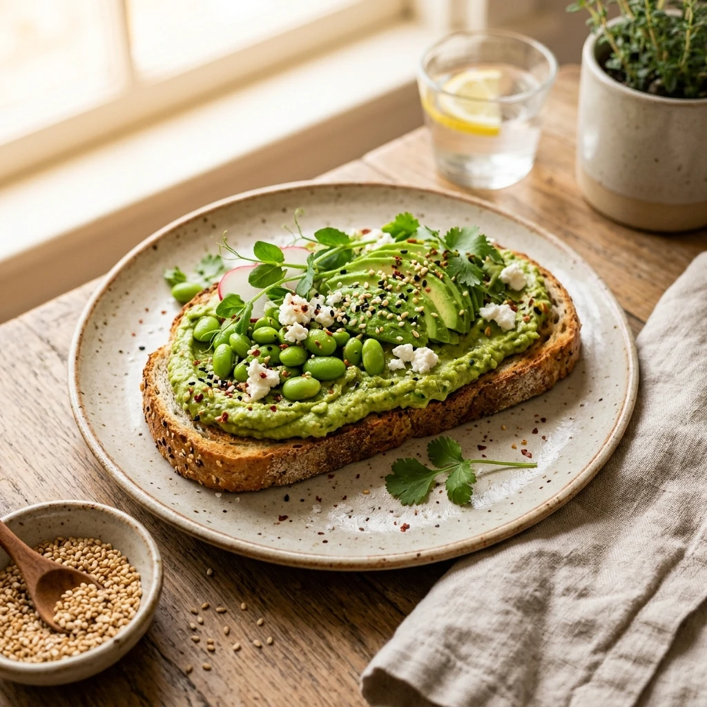 Edamame Avocado Hummus Toast