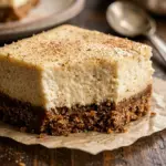 Eggnog Cheesecake Bars with Gingersnap Crust