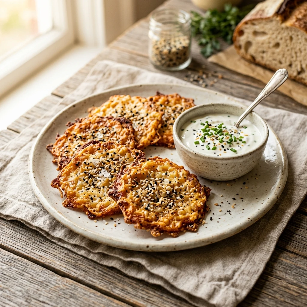Everything Bagel Cottage Cheese Crisps High Protein
