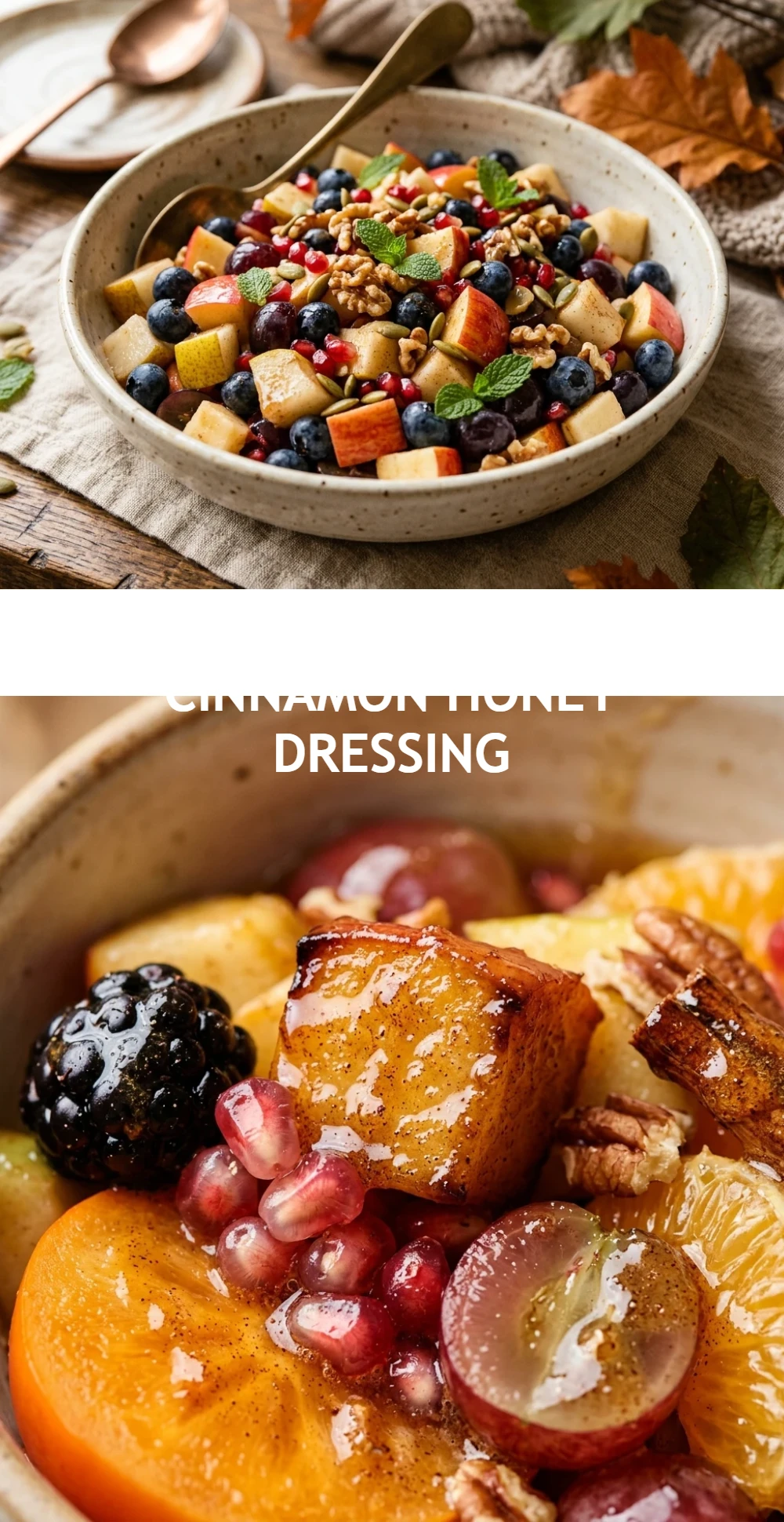 Fall Fruit Salad With Cinnamon Honey Dressing