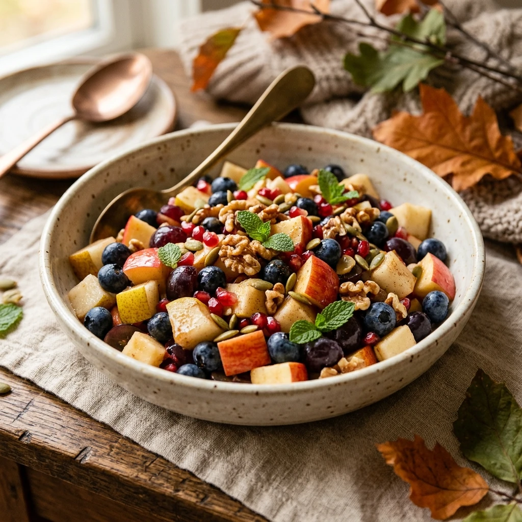 Fall Fruit Salad With Cinnamon Honey Dressing