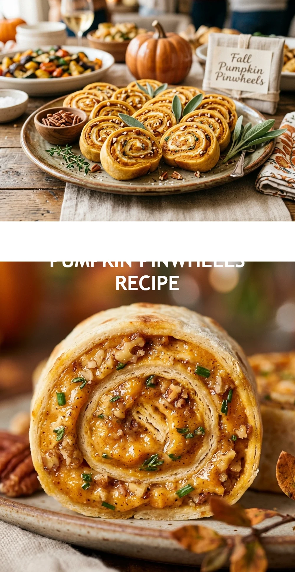 Fall Party Food Buffet Pumpkin Pinwheels Recipe