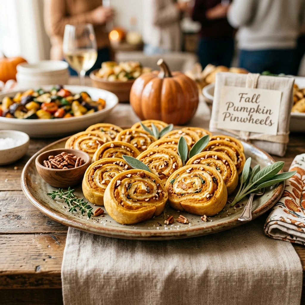 Fall Party Food Buffet Pumpkin Pinwheels Recipe