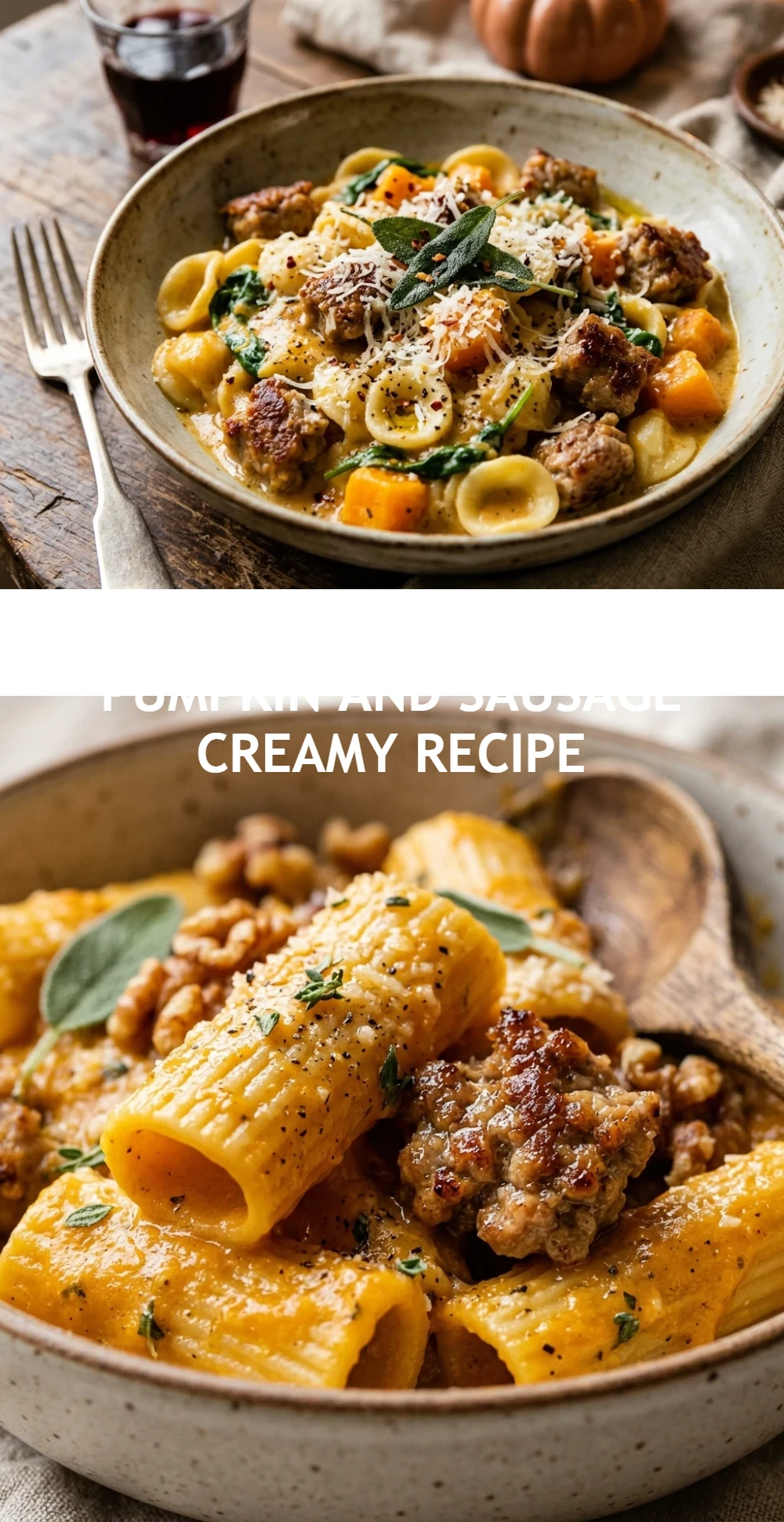 Fall Pasta With Pumpkin And Sausage Creamy Recipe