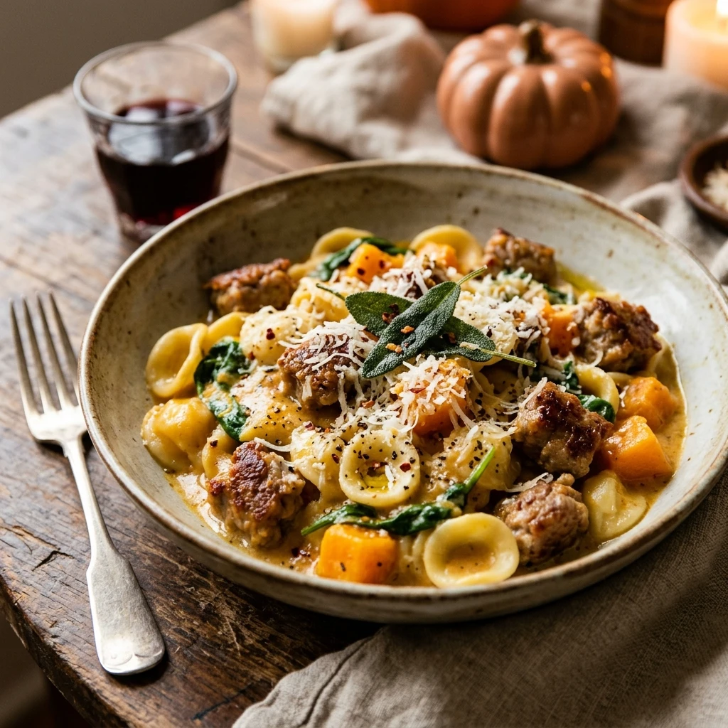Fall Pasta With Pumpkin And Sausage Creamy Recipe