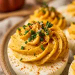 Fall Pumpkin Deviled Eggs Finger Food Recipe