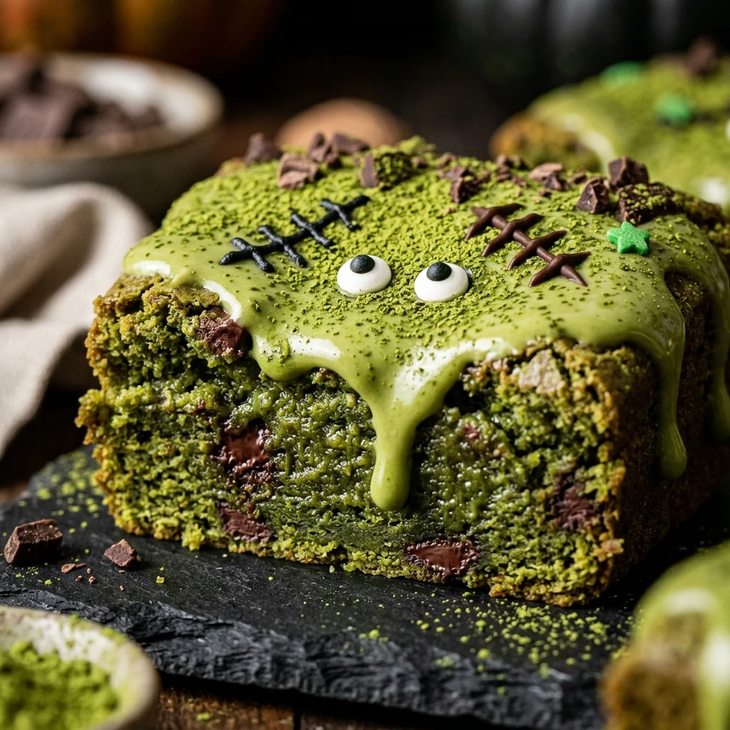 Frankenstein Matcha Brownies Halloween Recipe