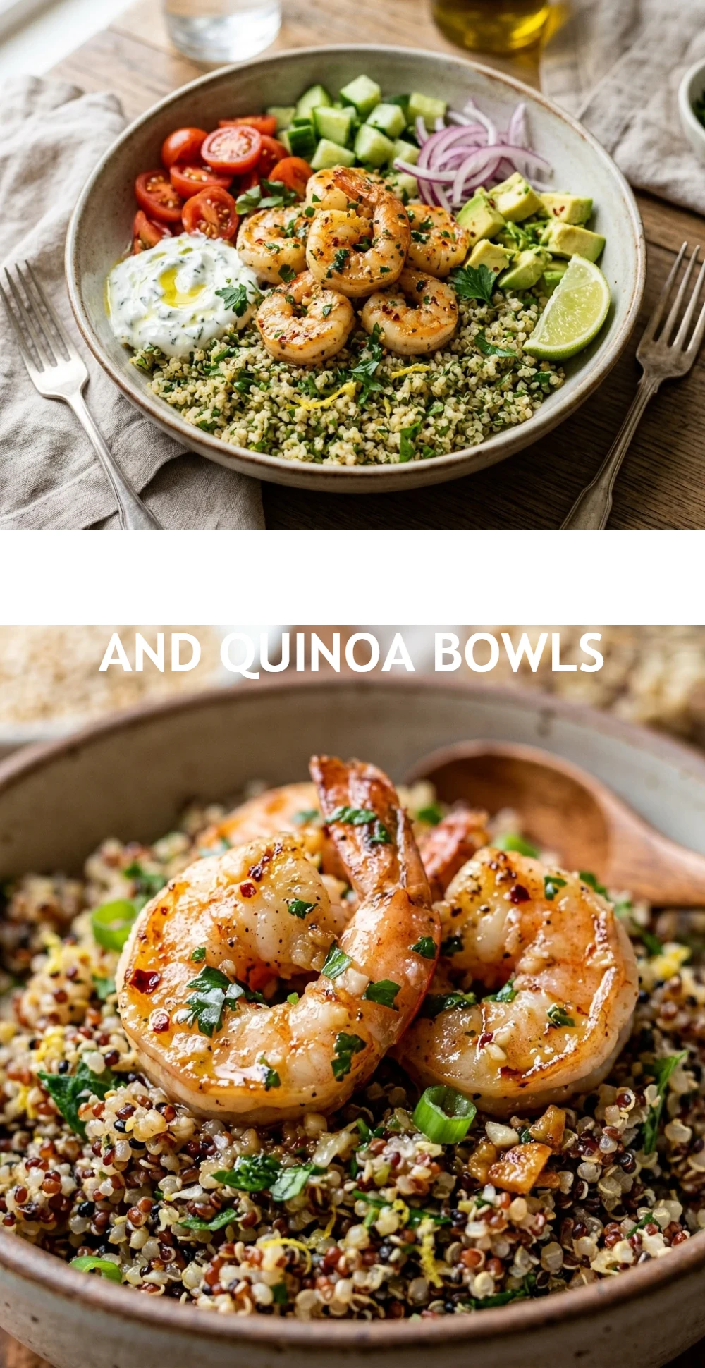 Garlic Butter Shrimp and Quinoa Bowls