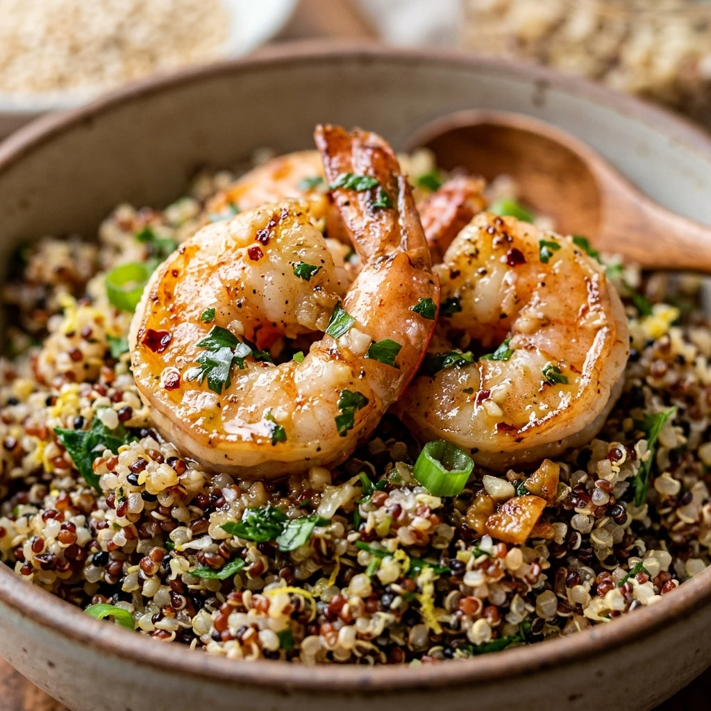 Garlic Butter Shrimp and Quinoa Bowls