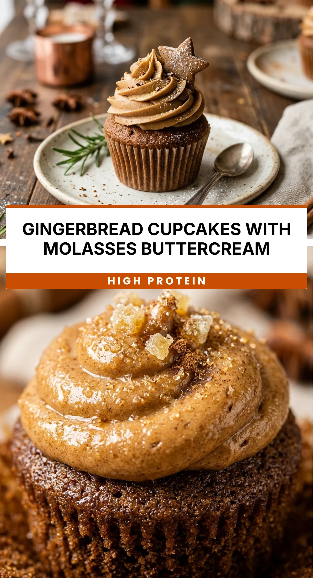 Gingerbread Cupcakes with Molasses Buttercream