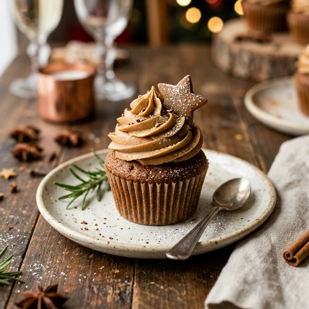 Gingerbread Cupcakes with Molasses Buttercream
