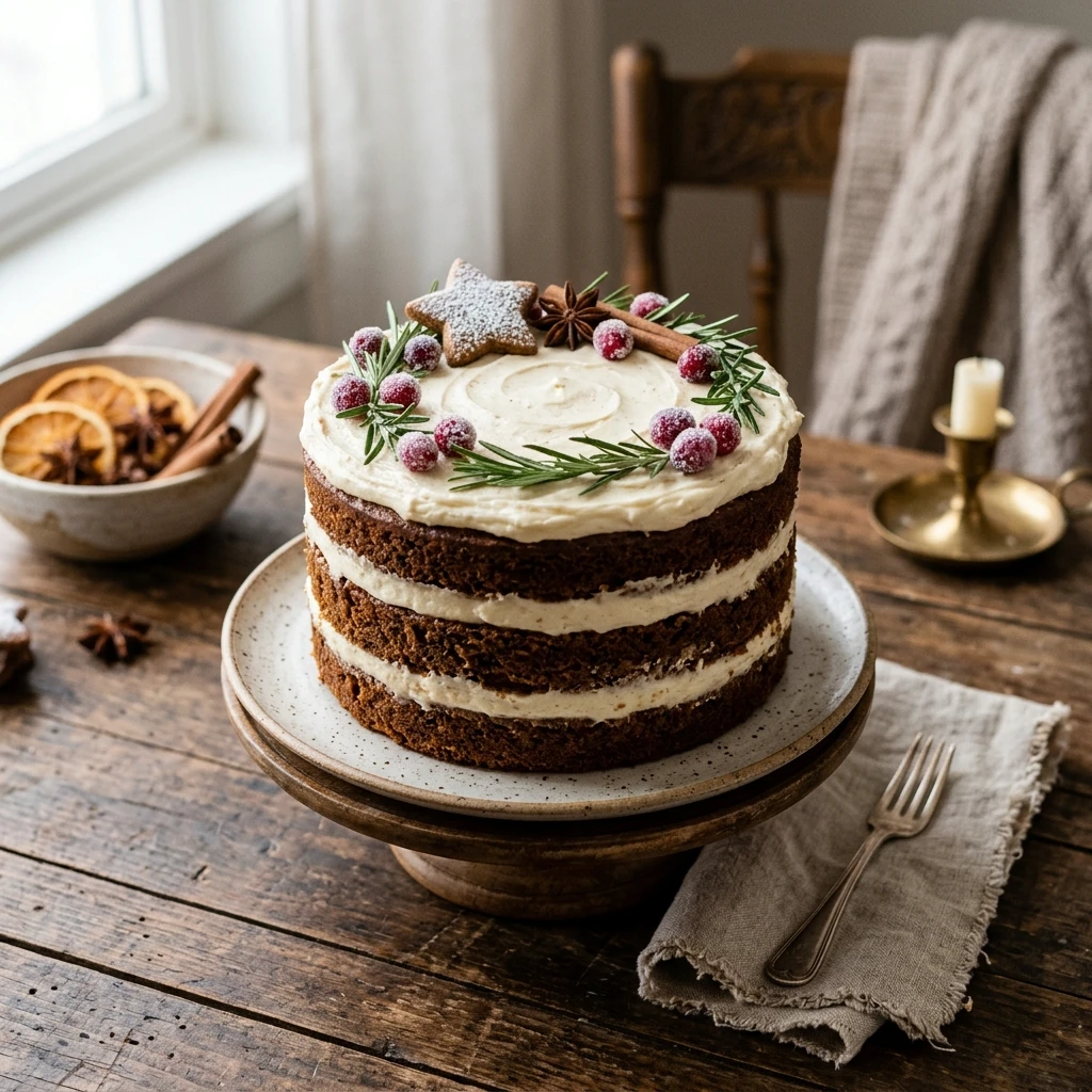 Gingerbread Layer Cake with Cream Cheese Frosting