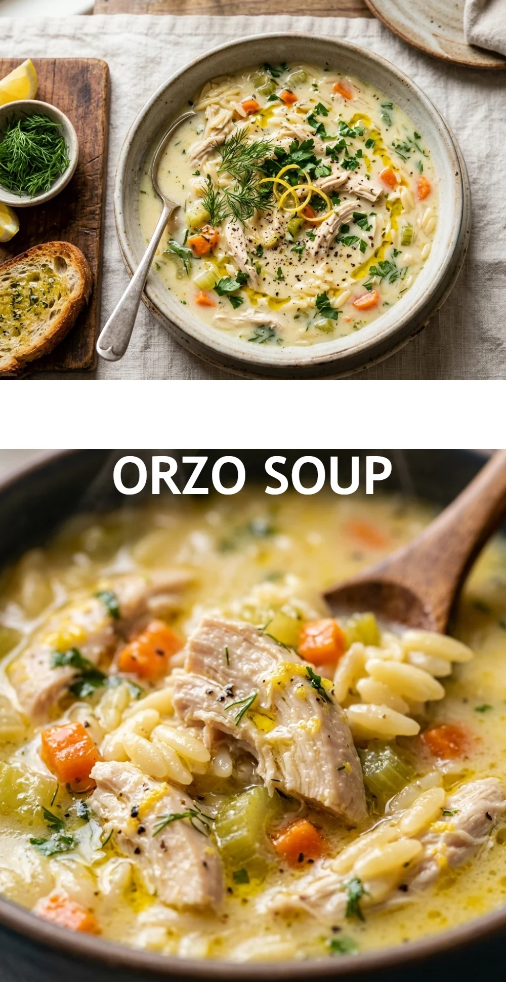 Greek Chicken Orzo Soup