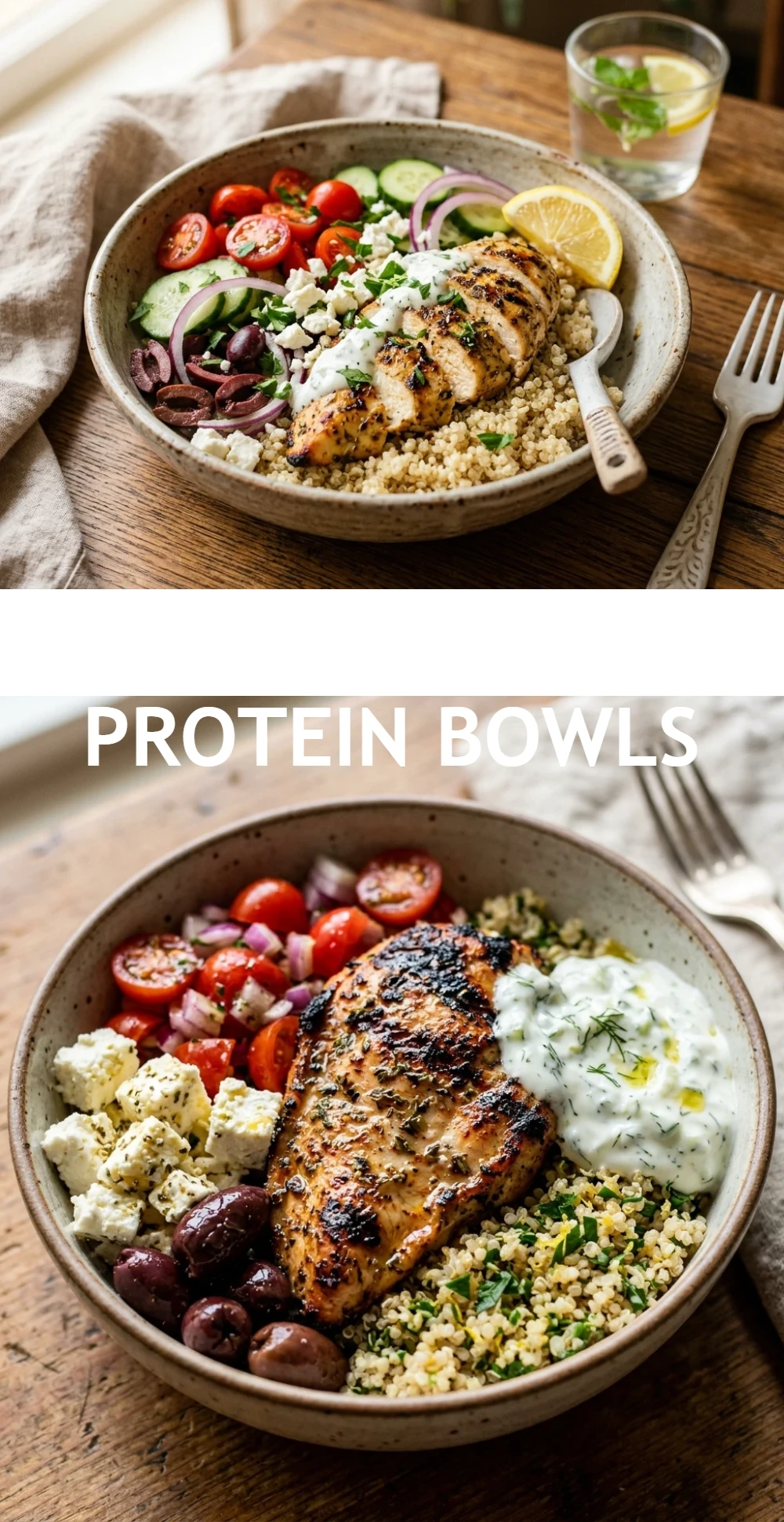 Greek Chicken Protein Bowls