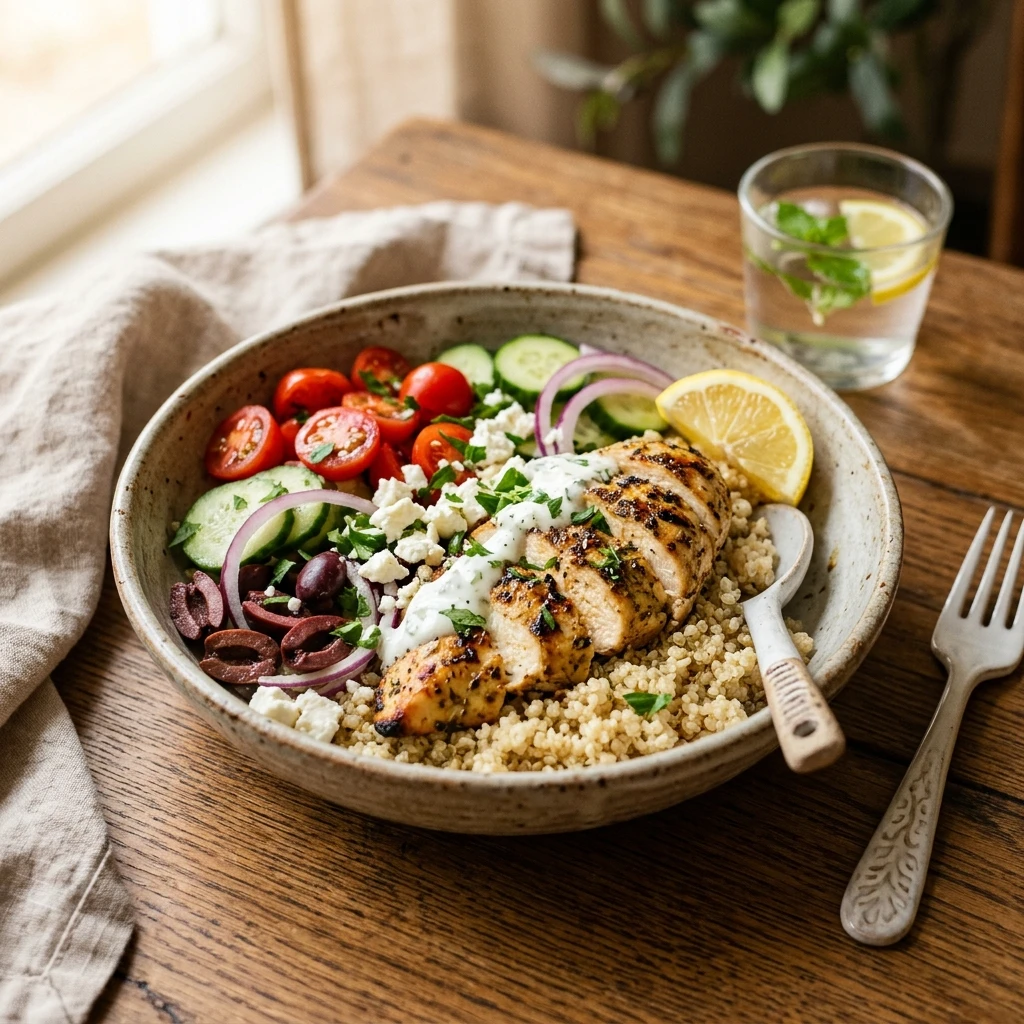 Greek Chicken Protein Bowls