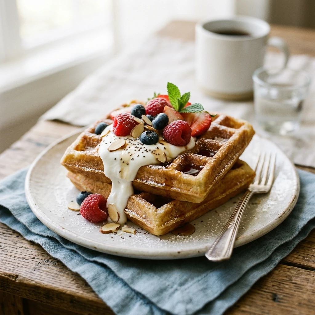 Greek Yogurt Protein Waffles