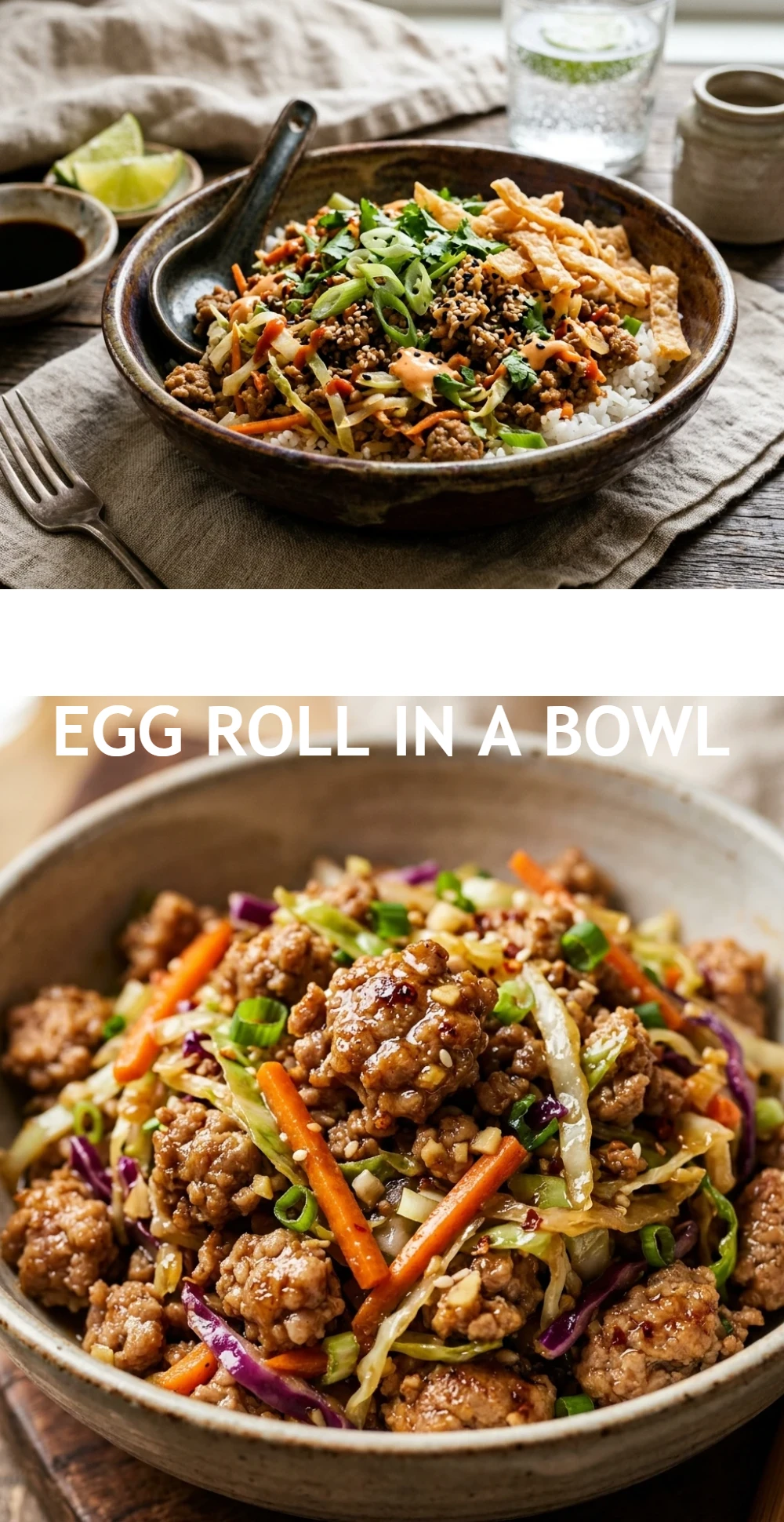 Ground Turkey Egg Roll in a Bowl
