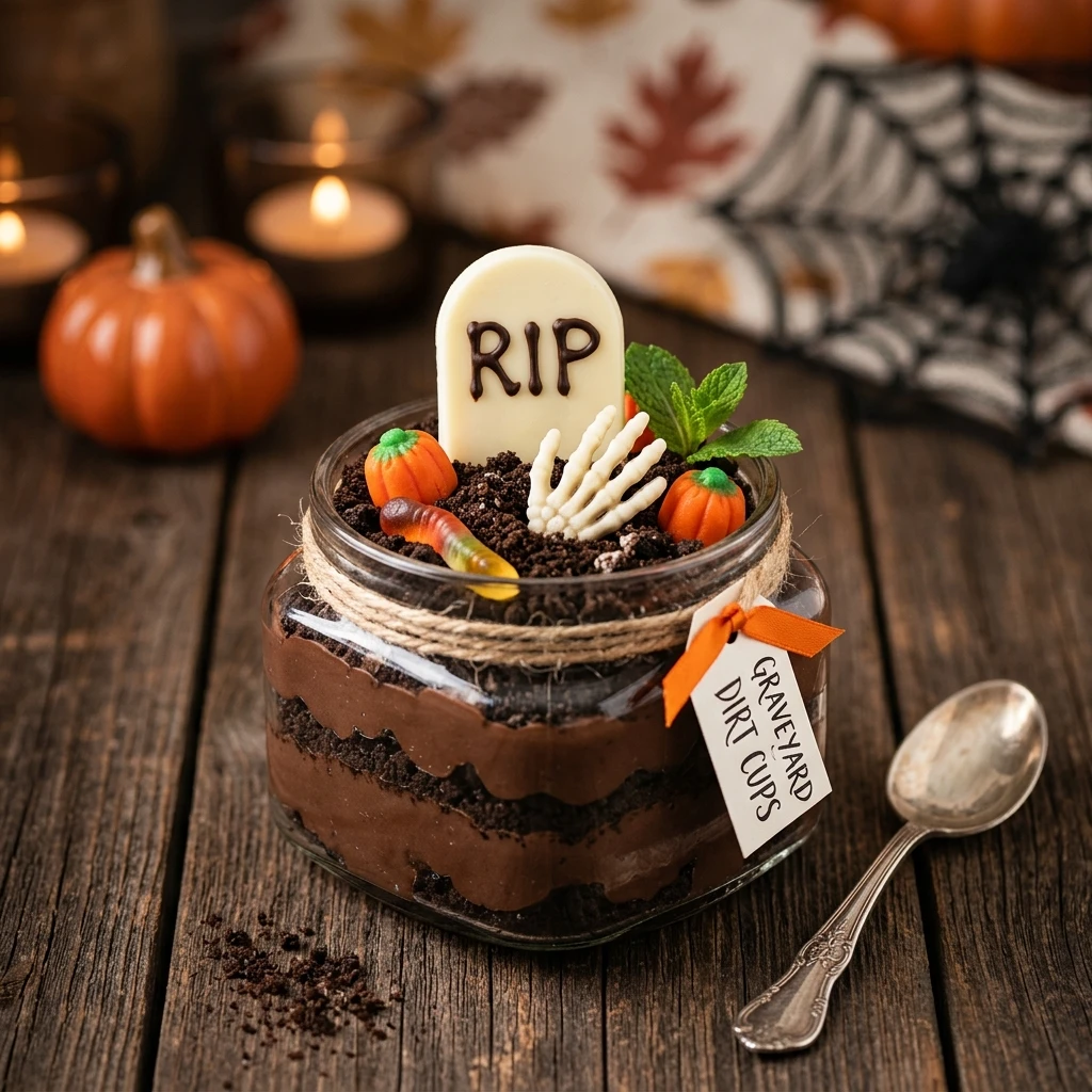 Halloween Graveyard Dirt Cups For Party Recipe