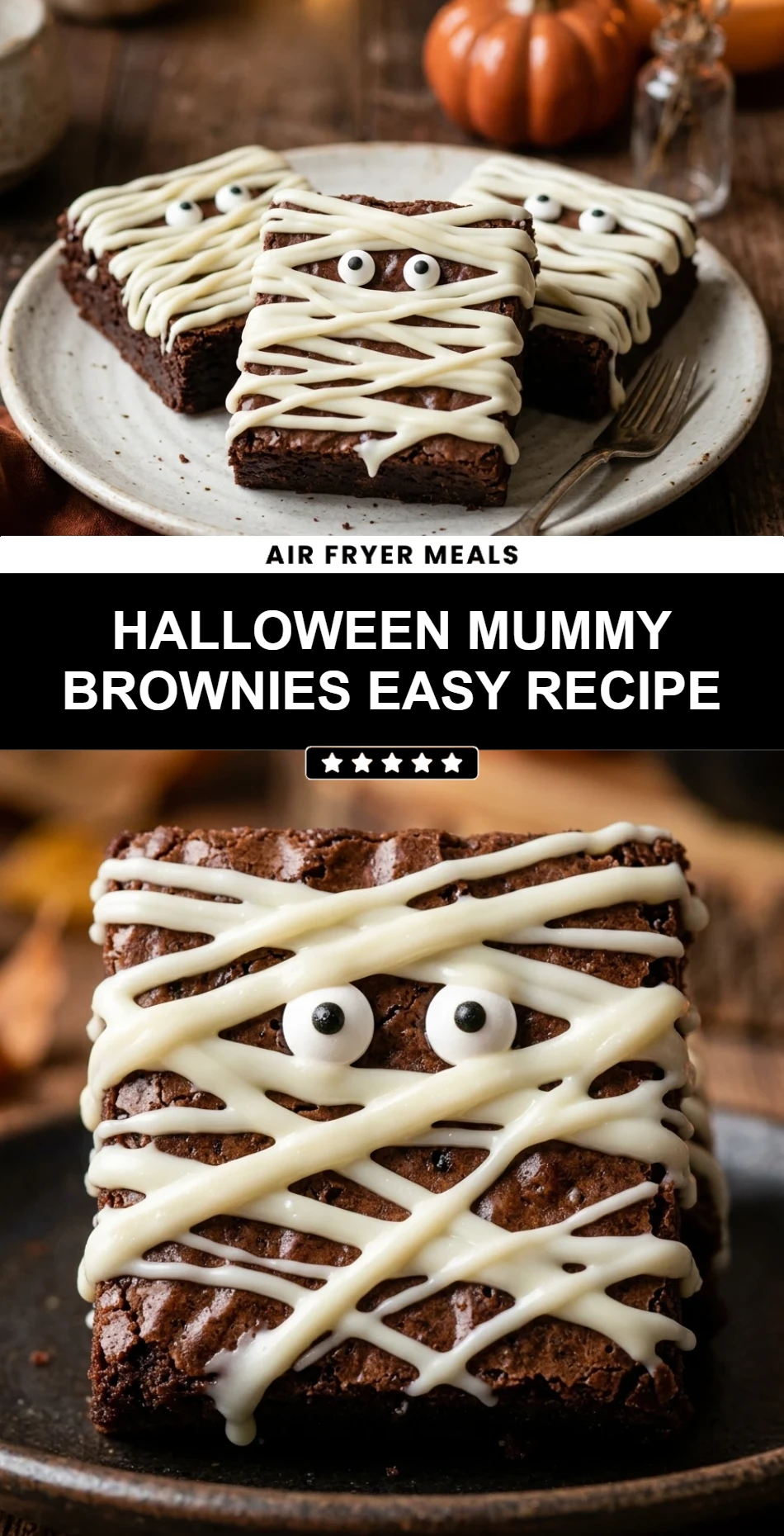 Halloween Mummy Brownies Easy Recipe