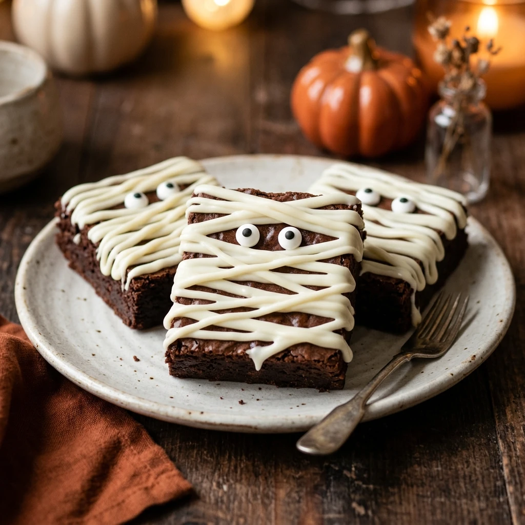 Halloween Mummy Brownies Easy Recipe