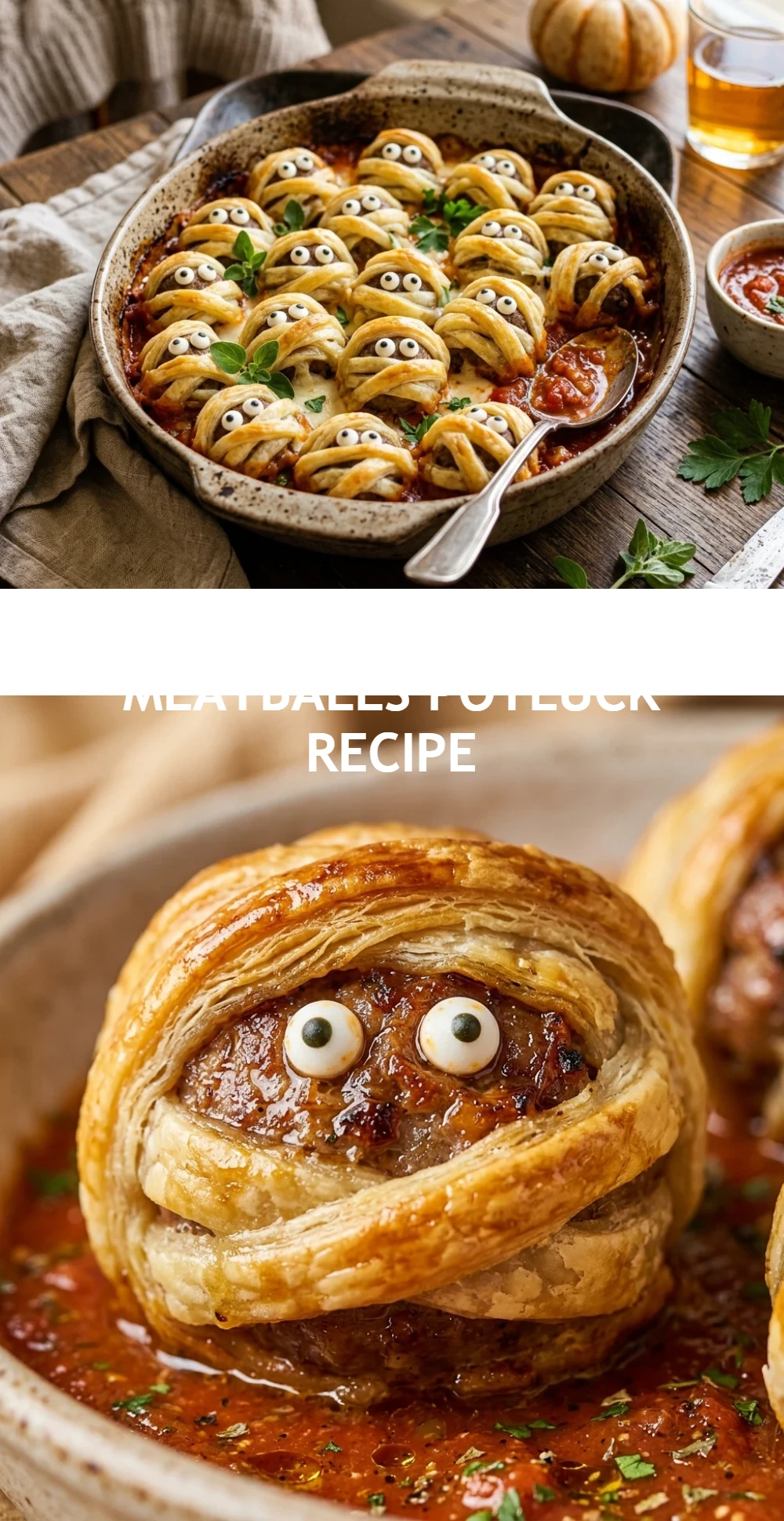Halloween Mummy Meatballs Potluck Recipe