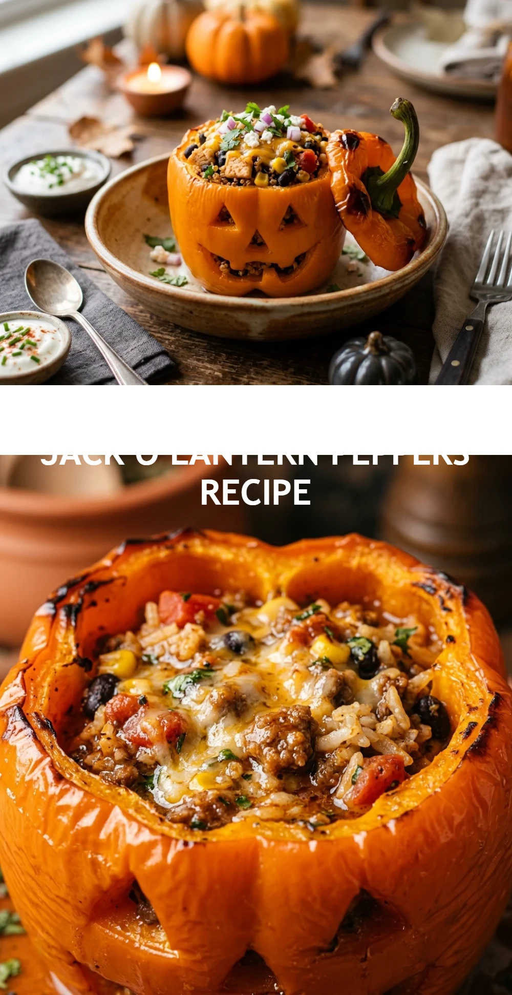 Halloween Stuffed Jack O Lantern Peppers Recipe