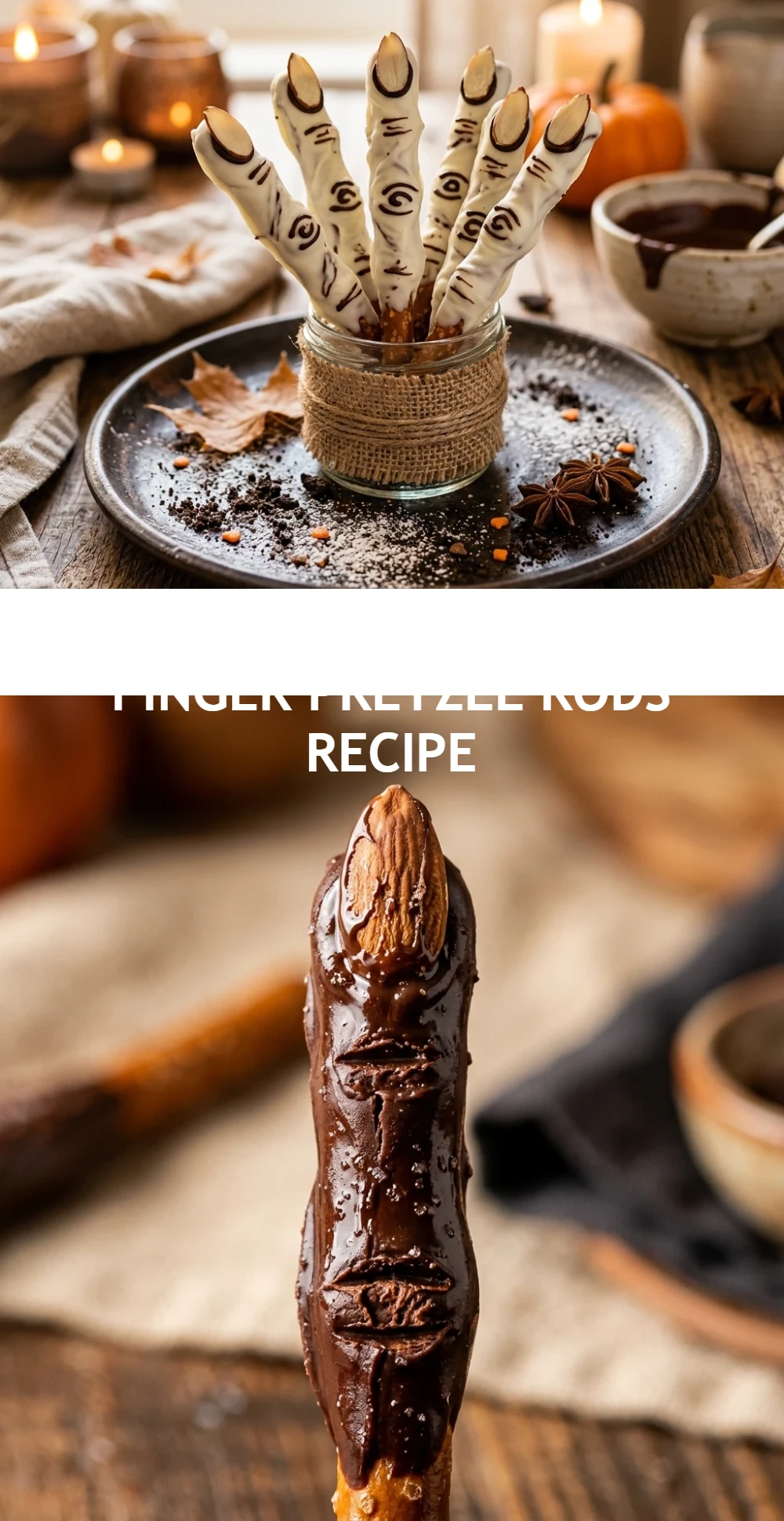 Halloween Witch Finger Pretzel Rods Recipe
