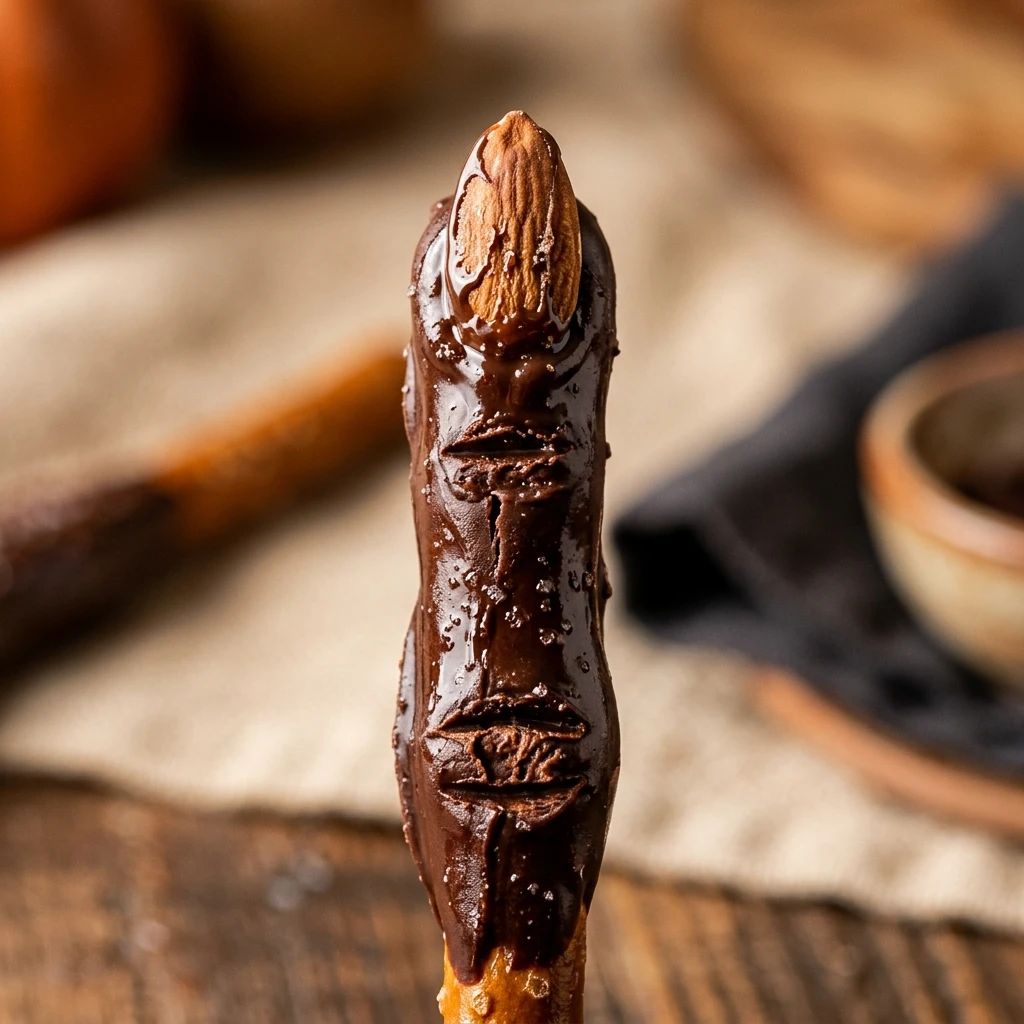 Halloween Witch Finger Pretzel Rods Recipe