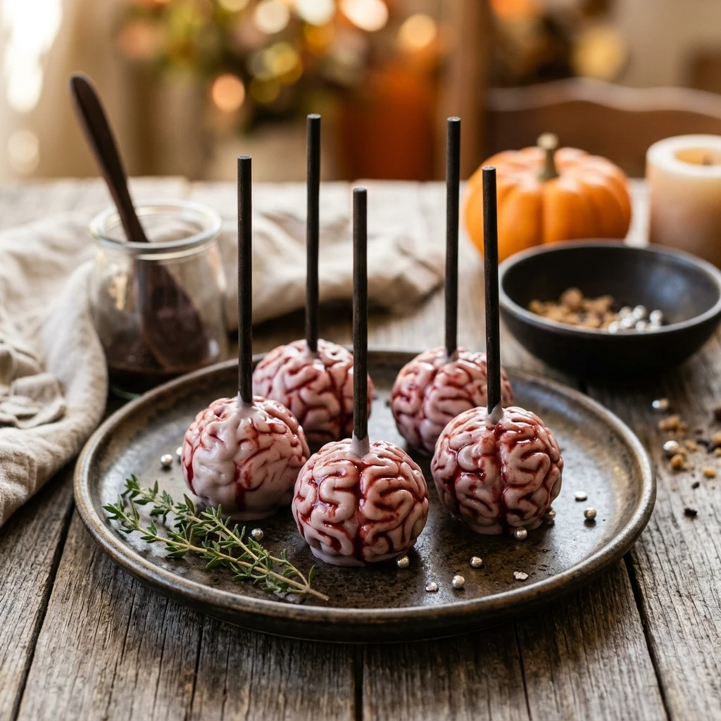 Halloween Zombie Brain Cake Pops Recipe