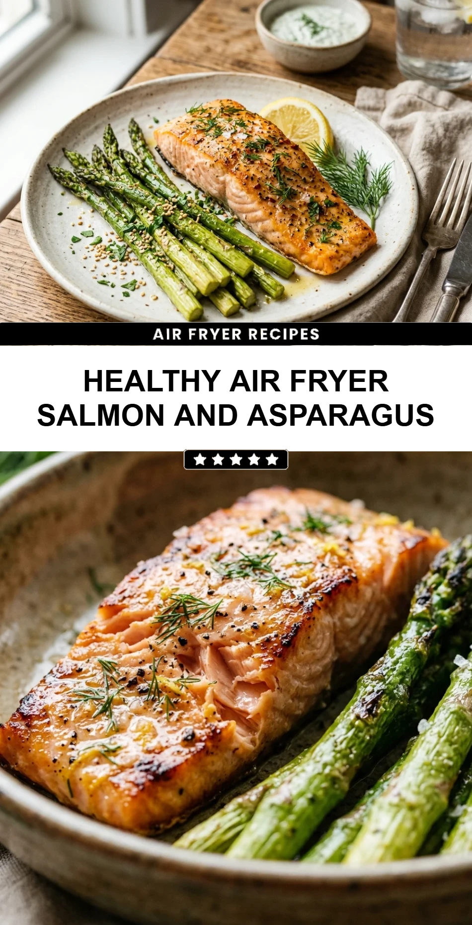 Healthy Air Fryer Salmon and Asparagus