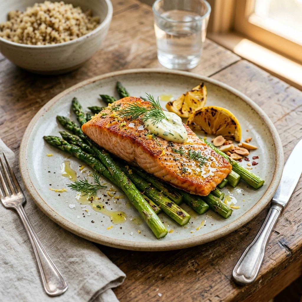 Healthy Air Fryer Salmon and Asparagus