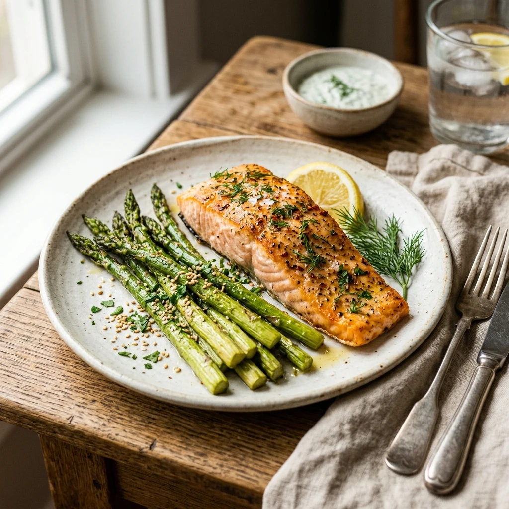 Healthy Air Fryer Salmon and Asparagus