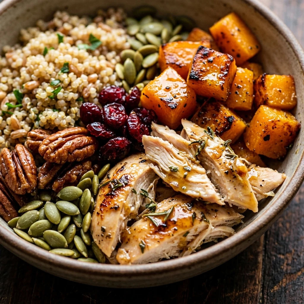 Healthy Fall Harvest Chicken And Butternut Bowl