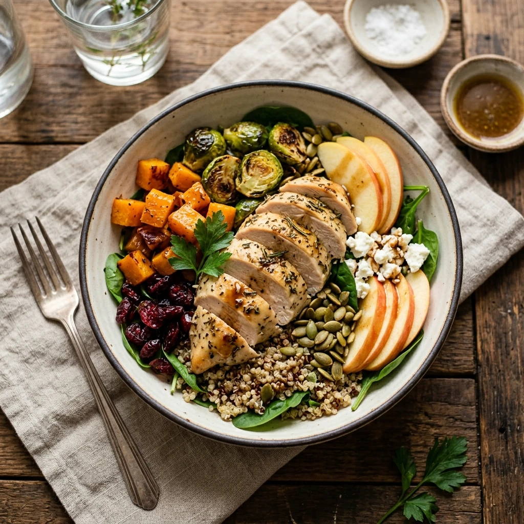 Healthy Fall Harvest Chicken And Butternut Bowl