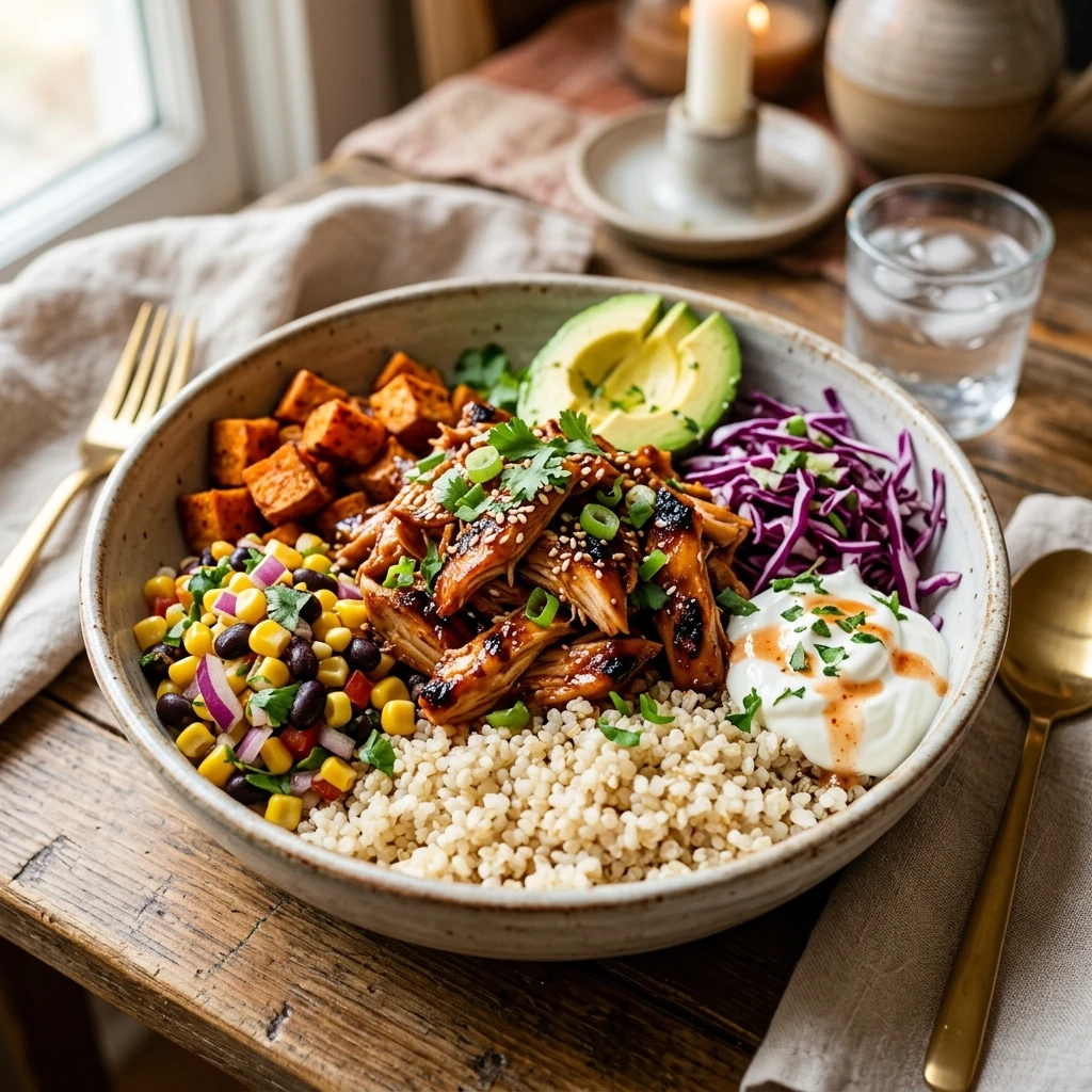 High Protein BBQ Chicken Bowl