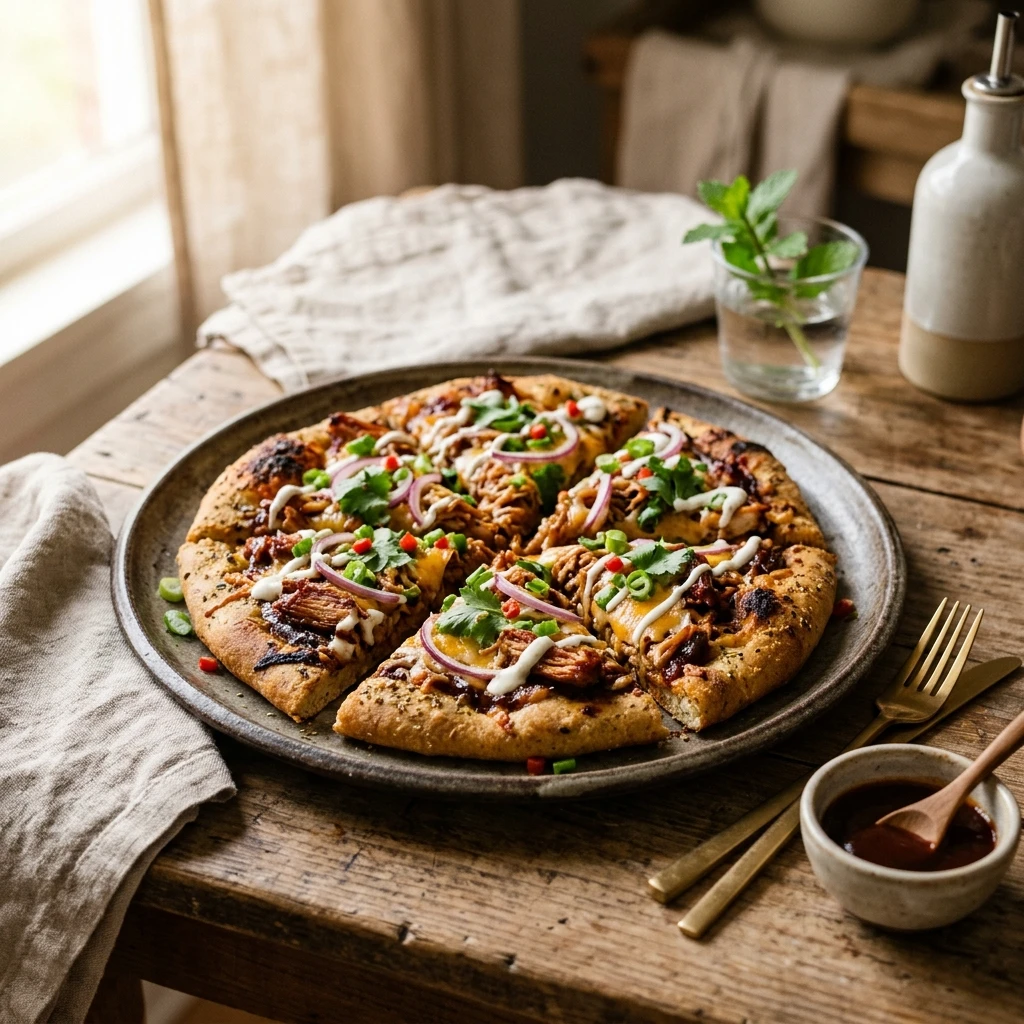 High-Protein BBQ Chicken Flatbread