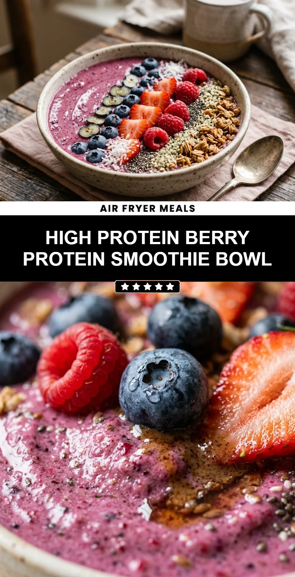 High Protein Berry Protein Smoothie Bowl