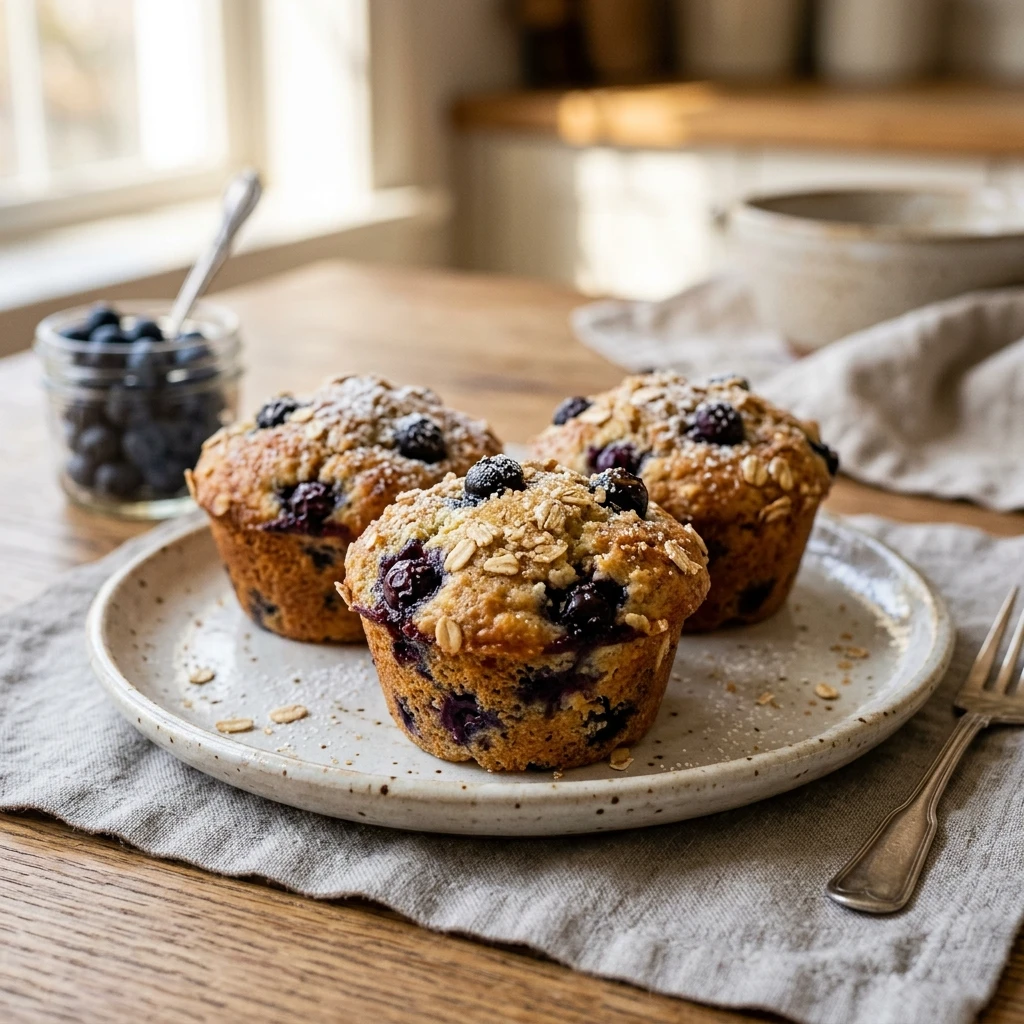 High Protein Blueberry Cottage Cheese Muffins