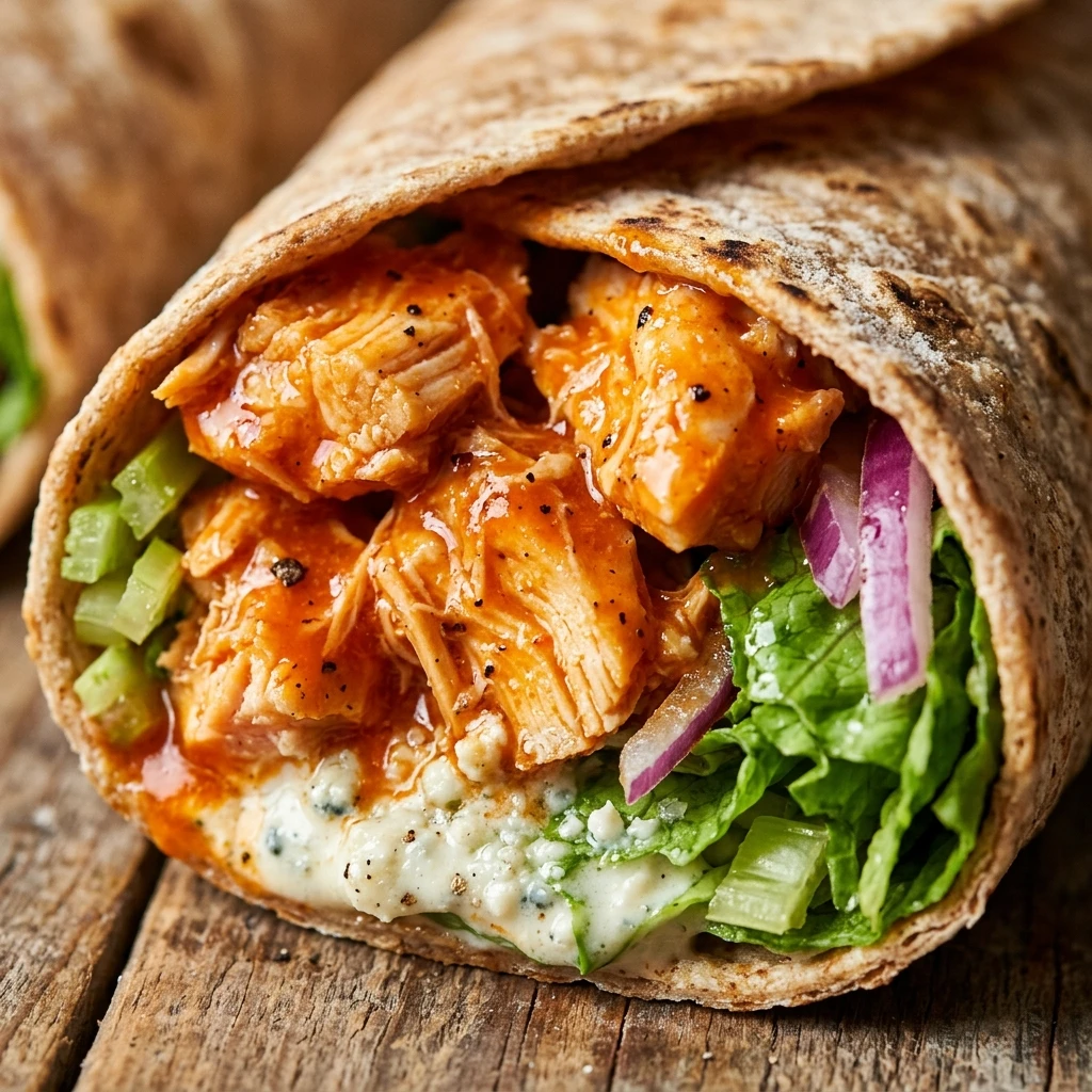 High Protein Buffalo Chicken Wraps