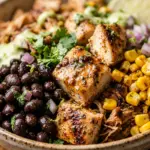 High Protein Chicken and Black Bean Bowl