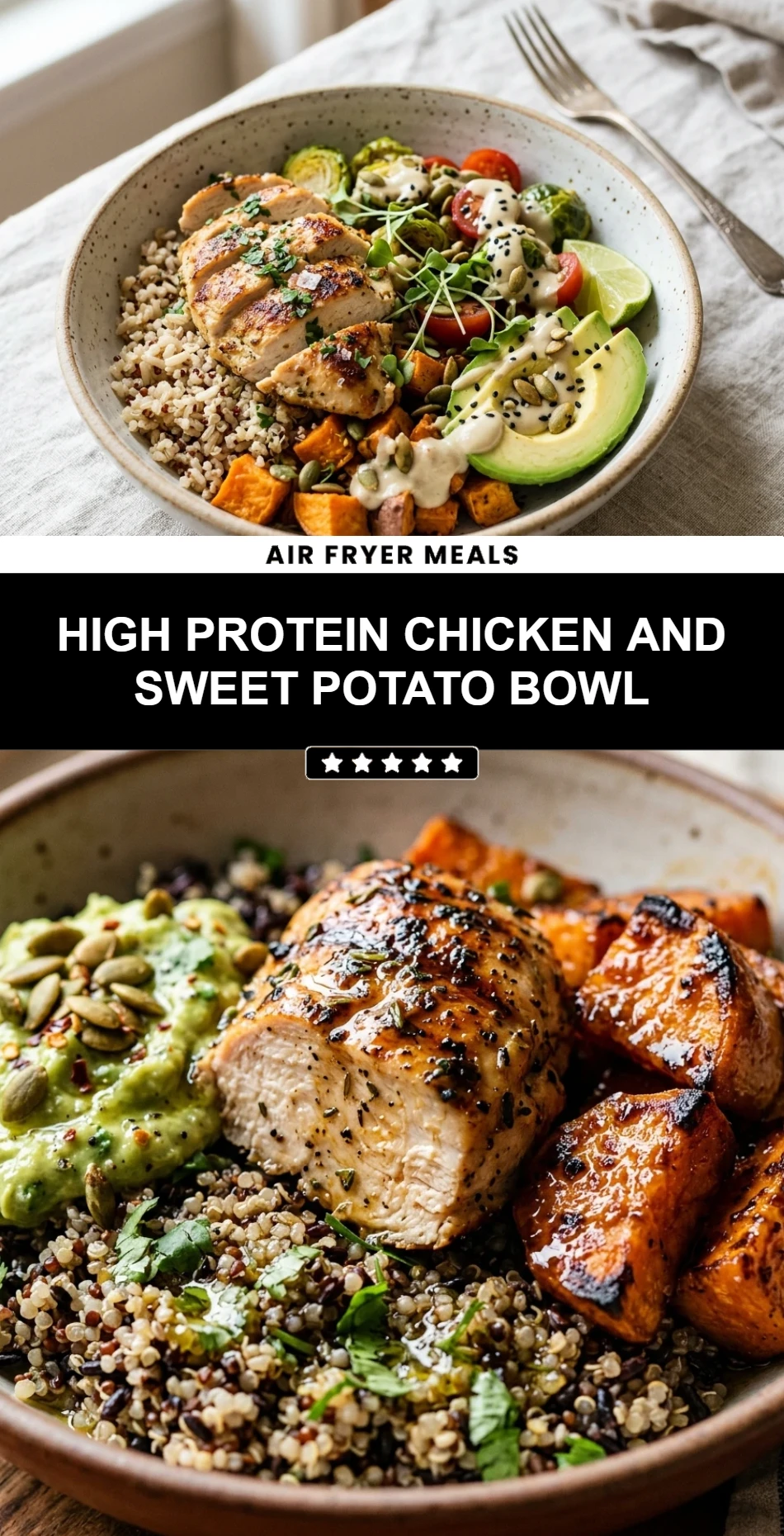 High Protein Chicken and Sweet Potato Bowl