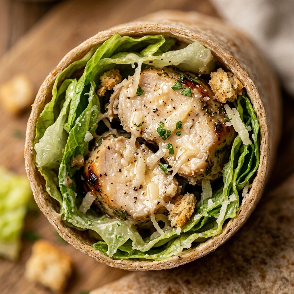 High Protein Chicken Caesar Wrap