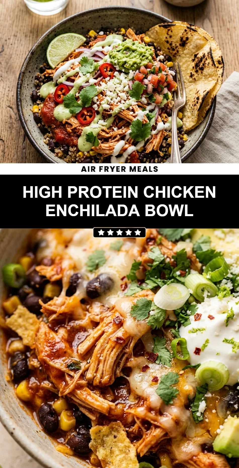 High Protein Chicken Enchilada Bowl