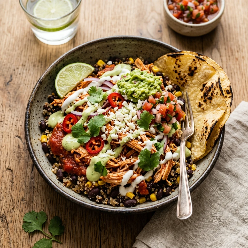 High Protein Chicken Enchilada Bowl